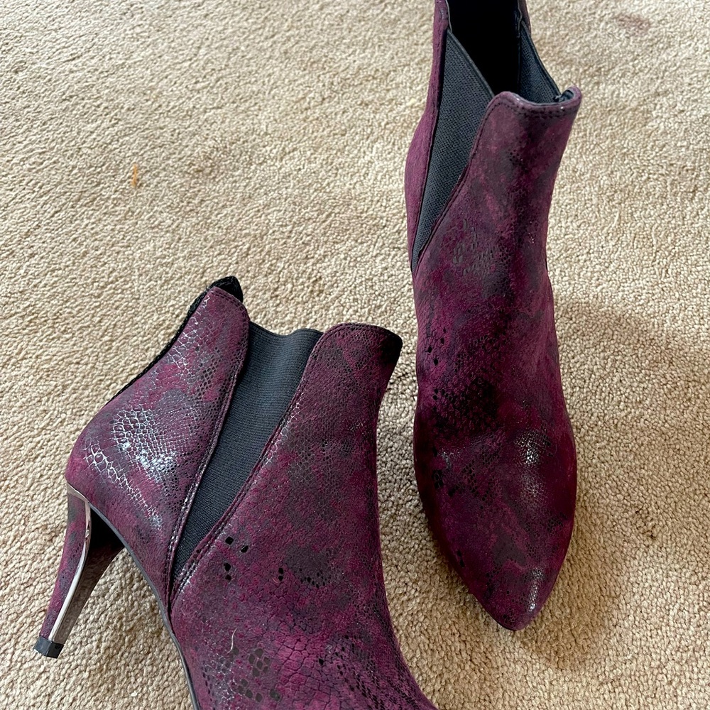 NEW! DKNY Burgundy Ankle Booties